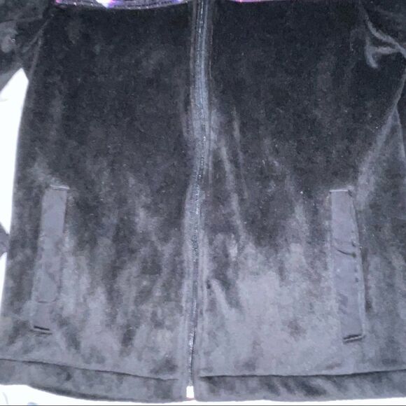 Fila Sports Women’s Fleece Jacket Black Galaxy Print Mock Neck Size Extra small - Picture 10 of 11